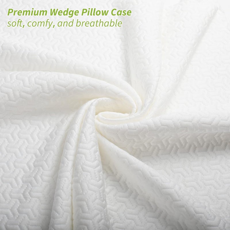 MEOVEN Wedge Pillow Cover for 26x25x7.5 Bed Wedge Pillow, Hypoallergenic, Replacement Pillowcase Cover with Zipper & Pockets - Image 5